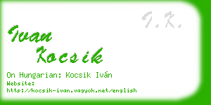ivan kocsik business card